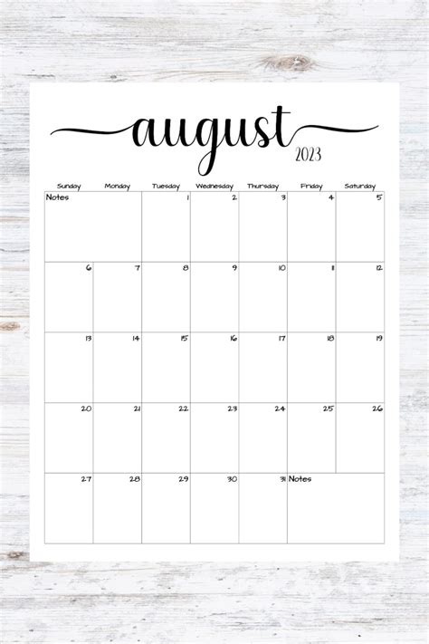 Fillableeditable August 2023 Calendar August 2023 Calendar Etsy