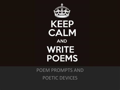 Ppt Poem Prompts And Poetic Devices Powerpoint Presentation Free