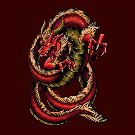 Premium Vector Illustration Of Great Red Dragon Design