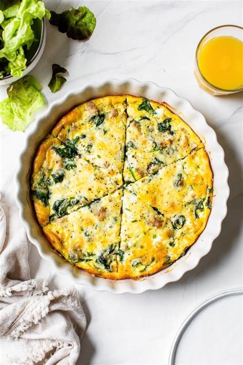 Crustless Sausage And Spinach Quiche Stylemony