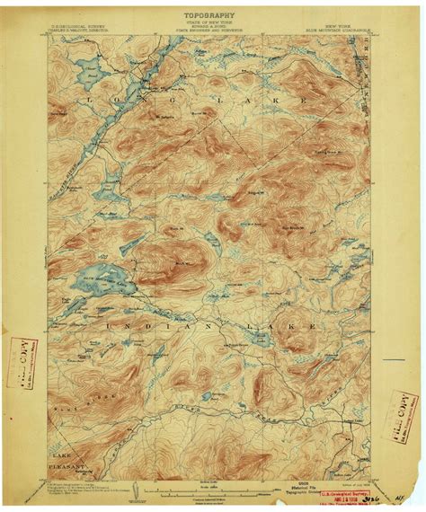 Blue Mountain Ny 1903 1903 Usgs Old Topo Map 15x15 Ny Quad Old Maps
