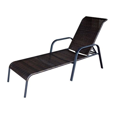 Garden Treasures Wicker Stackable Steel Chaise Lounge Chair At