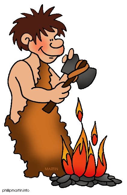 Free Early Humans Clip Art By Phillip Martin Early Man And Fire