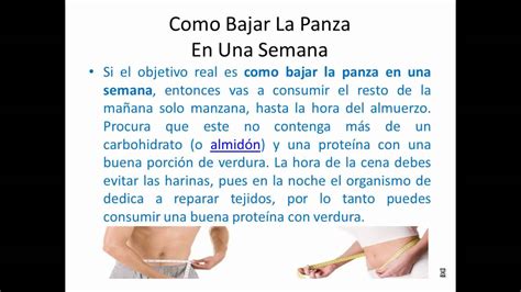 Como Reducir La Panza En Una Semana Dietas De Nutricion Y Alimentos