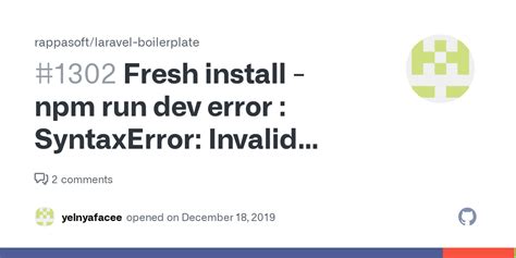 Fresh Install Npm Run Dev Error Syntaxerror Invalid Regular