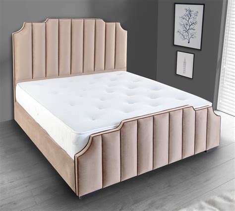Lusso Art Deco Upholstered Bed Frame Sleepstyle Bed Headboard Design