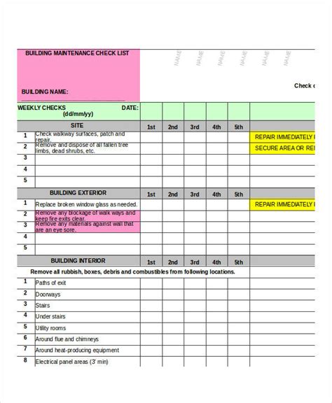 Site Visit Checklist Template Excel Tutoreorg Master Of Documents