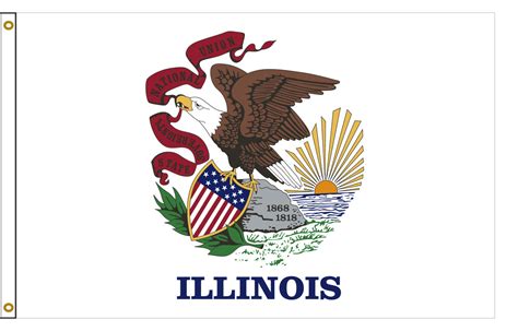 Illinois 8ftx12ft Nylon State Flag 8x12 Made In Usa 8x12