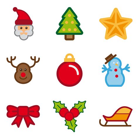 Set Of Color Christmas Icons 688048 Vector Art At Vecteezy