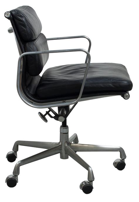 No shock mounts, uses bolts. Herman Miller Eames Used Leather Soft Pad Chair, Black ...