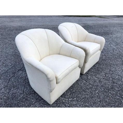 | like you, we pin photos we love, both from our studios and around the web. Pair of Ethan Allen Linen Swivel Club Chairs | Chairish