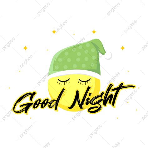 Gambar Good Night Sticker Bulan Malam Tidur Png Dan Vektor Dengan