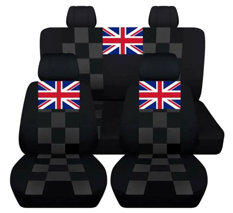 Checkered Car Seat Covers Mini Cooper 2016 2020 Personalized Union Jack