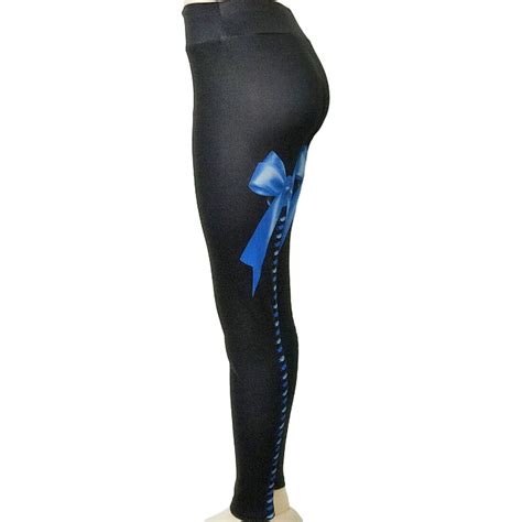 Hot Women Bow Printed Yoga Fitness Sports Yoga Pants Gym Leggings Push