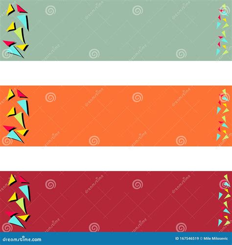 Set Of Triangle Banner Pattern For Your Design Stock Vector