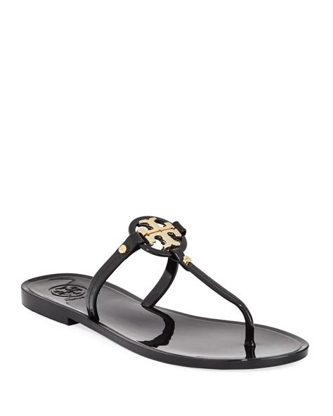 Tory Burch Mini Miller Flat Jelly Thong Sandals In Black Save 8 Lyst