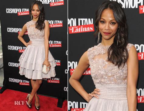 Zoe Saldana In Elie Saab Couture Cosmopolitan For Latinas Premiere