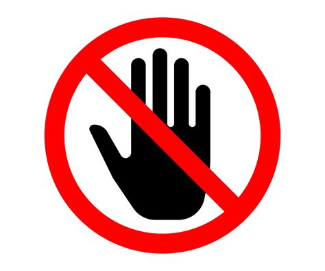 Prohibition Sign Do Not Touch Icon Vector Illustration