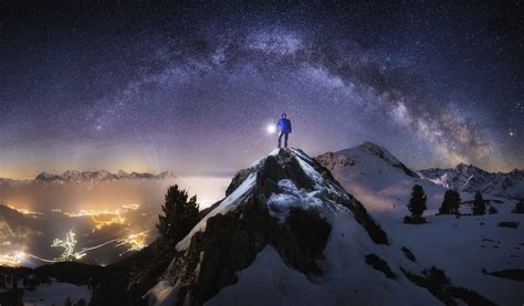 Nature Valley Landscape Mountains Abyss Space Long Exposure