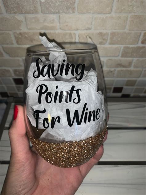 Saving Points For Wine Wine Glasses Weight Watcher Wine Etsy Wine