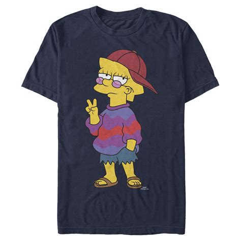 Mens The Simpsons Cool Lisa Graphic Tee Navy Blue 3x Large
