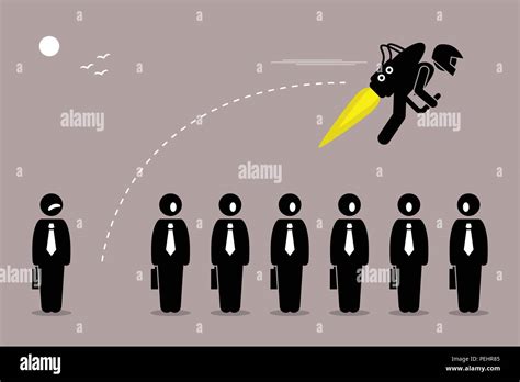 Vector artwork depicts career breakthrough, development, boost