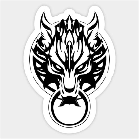 Ff7 Fenrir Wolf Fantasy Sticker Teepublic