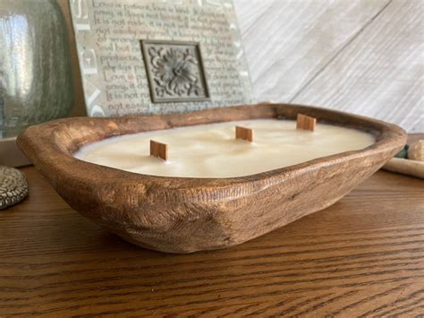 Made To Order Hand Poured Wood Bowl Bread Bowl Dough Bowl Candle