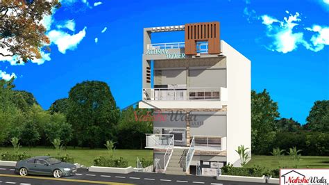Residential Building Indian Home Design Plan Front Top Architects
