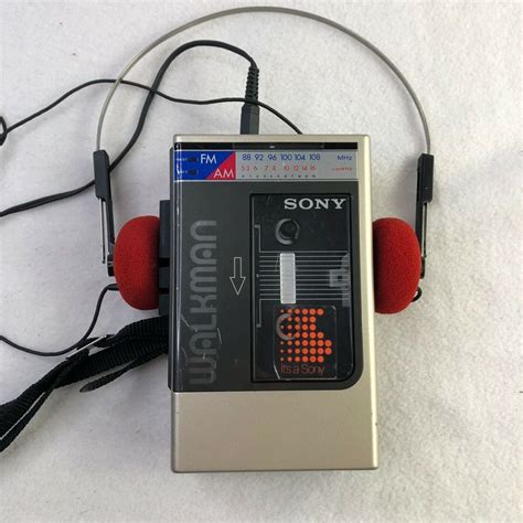 vintage 80s sony walkman wm f9 fm radio cassette japan shoulder strap headphones in 2020 sony
