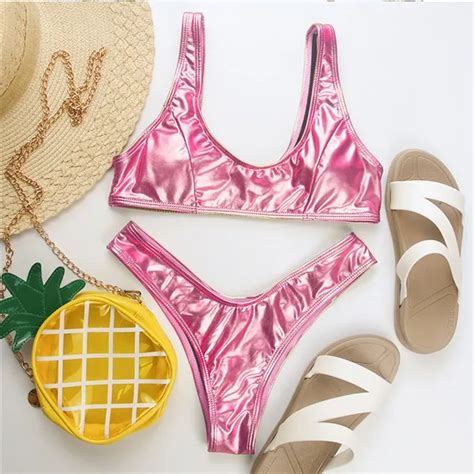 Buy 2018 Sexy Bikini Set Push Up Swimwear Gold Color Bikinis Open Back Swimsuit