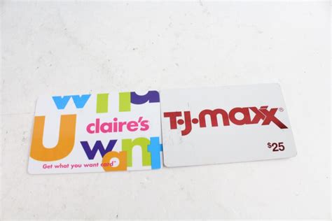T J Maxx And Claire S Gift Cards 45 00 2 Pieces Property Room