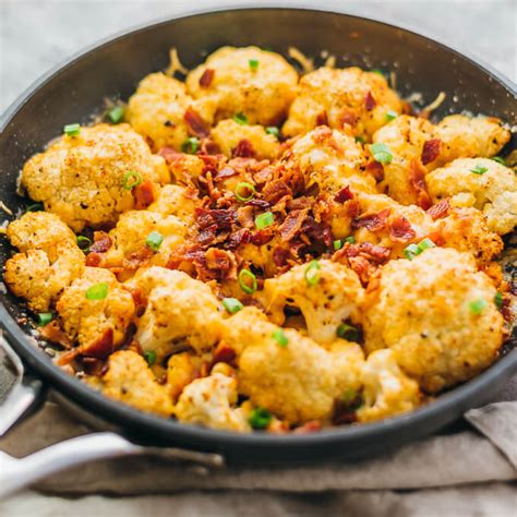 Roasted Cauliflower With Cheese And Bacon Savory Tooth