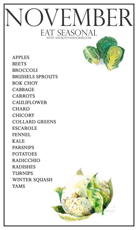 Seasonal Produce Guide For November Healthy Seasonal Produce Guide