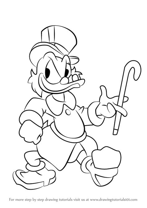 Learn How To Draw Scrooge Mcduck Scrooge Mcduck Step By Step