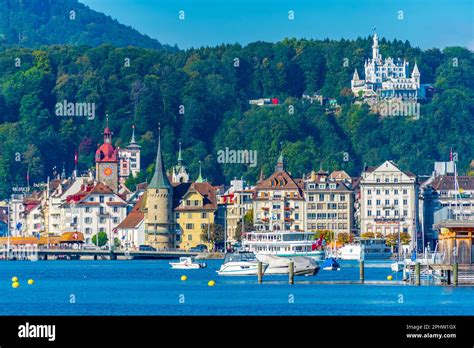 Old Town Of Luzern From Waterfront Of Lake Lucerne Switzerland Stock Photo Alamy