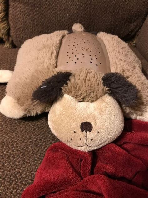 Pillow Pets Dream Lites Brown Puppy Dog Plush Star Night Light