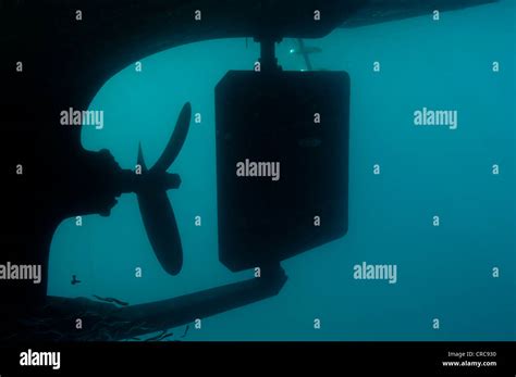 Underwater Shot Of Boat Propeller Stock Photo Alamy