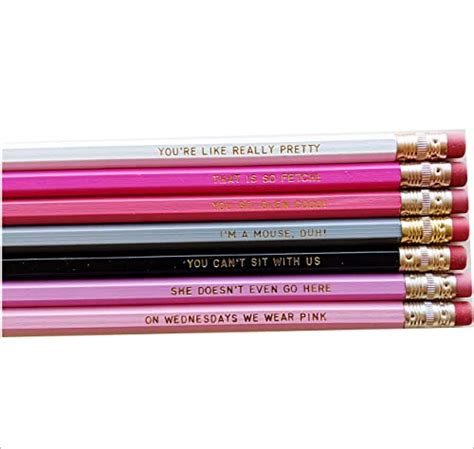 Mean Girls Pencil Set Youre Like Really Pretty Gold Engraved Pencils