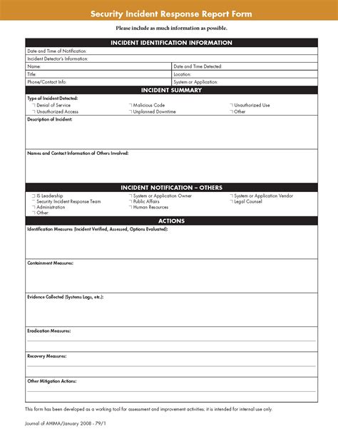 Free Cybersecurity It Incident Report Template Pdf Word Eforms