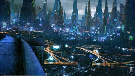 Black City Buildings Cyberpunk Cityscape City Futuristic City