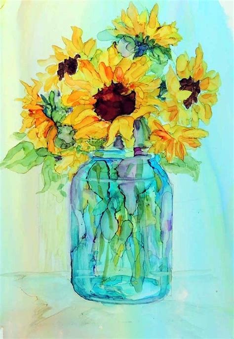 Ink Painting Ideas For Inspiration 10 Sunflower Watercolor Painting