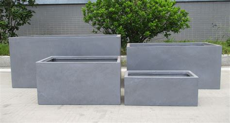 Contemporary Grey Light Concrete Trough Planter By IDEALIST Lite H20 5