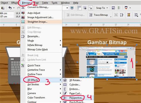 Efek Perspective Pada Gambar Bitmap Di CorelDraw X Corel Draw Tutorial Indonesia