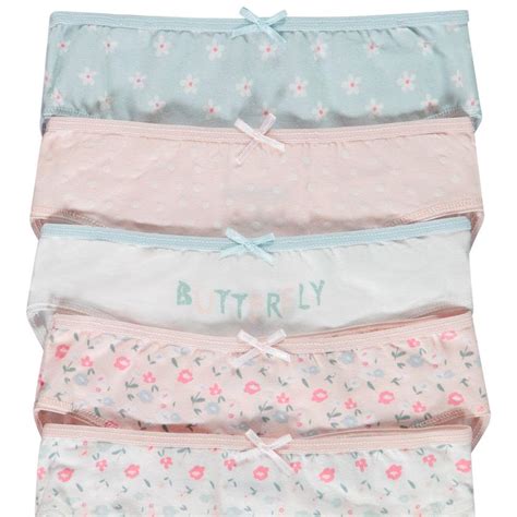 Orchestra Set Of 5 Jersey Panties With Fancy Print For Girl Aqua Blue 4 Years Old Underwear