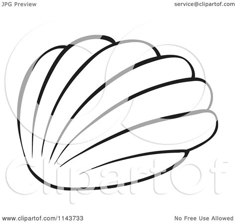 Maybe you would like to learn more about one of these? Cartoon Of A Black And White Outlined Conch Shell ...