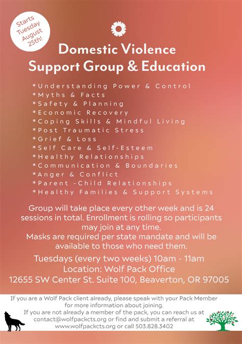 Domestic Violence Support Group Coming This Month Wolf Pack