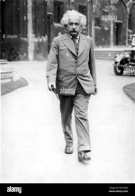 Albert Einstein Professor Walking In The College Quadrangle 1933 Stock