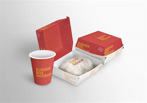 burger boxes mockup mockuptree
