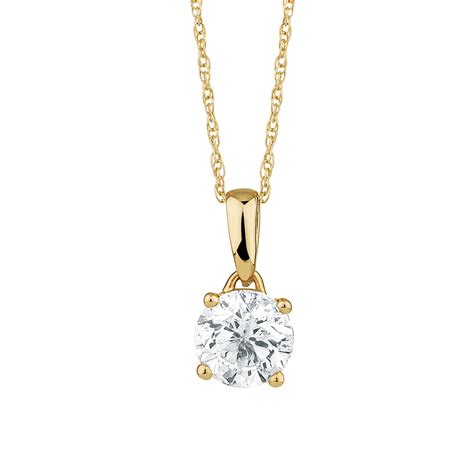 Solitaire Pendant With A 1 Carat Diamond In 18ct Yellow Gold